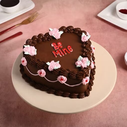 Sweetheart Choco Bliss Cake – A decadent heart-shaped chocolate cake with luscious frosting, ideal for romantic occasions and sweet celebrations.