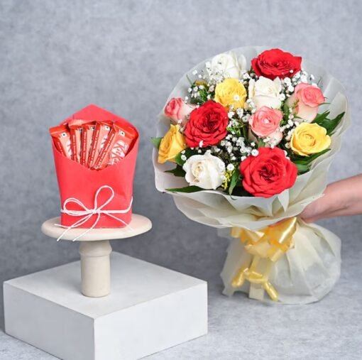 Timeless Love Chocolate & Blooms—a beautiful combo of premium chocolates and fresh flowers, ideal for romantic surprises and special celebrations.