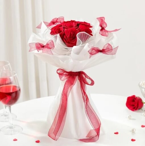 Timeless Red Roses Bouquet – A stunning bouquet of fresh red roses, perfect for anniversaries, proposals, and heartfelt romantic gestures.