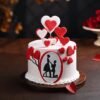 True Love Heart Cake in the shape of a heart, decorated with elegant designs to celebrate love.