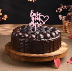 Velvet Love Ganache Cake with rich chocolate layers and smooth ganache topping, perfect for romantic celebrations and special occasions.