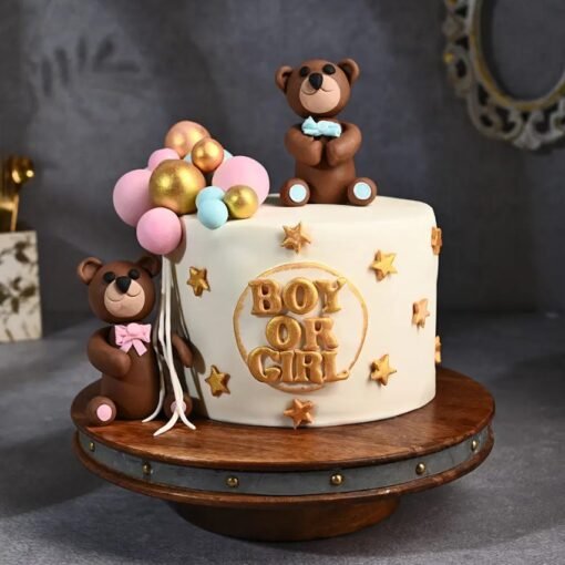 Adorable Blessings Baby Cake with pastel decorations, baby-themed toppers, and sweet frosting, ideal for baby showers and celebrations.