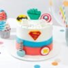 Avengers Superheroes Cake showcasing Marvel heroes like Iron Man, Captain America, Thor, and Hulk, perfect for superhero-themed celebrations.