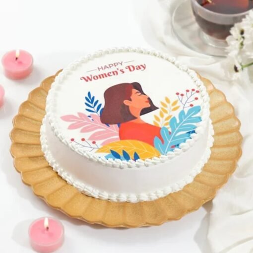 Beauty Women's Cake – a stunning cake with elegant floral decorations, perfect for Women's Day, birthdays, and special celebrations.