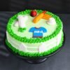 Cricket Field Cake with an edible pitch, wickets, and player toppers, perfect for cricket fans and sports-themed celebrations.