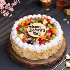 Fruit Women's Day Cake – a delicious cake topped with fresh fruits, perfect for celebrating the amazing women in your life.