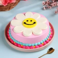 Happy Flowery Day Cake – a colorful cake with elegant floral decorations, perfect for joyful celebrations and special occasions.