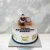 Retirement celebration cake with elegant frosting, personalized message, and joyful decorations, ideal for retirement parties and farewell gatherings.