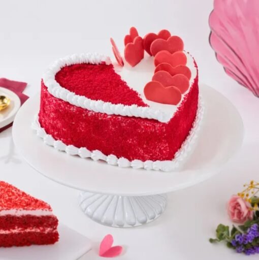 Heartfelt Red Velvet Cake – a moist, rich red velvet cake with luscious cream cheese frosting, ideal for celebrations and sweet moments.