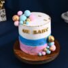 Heavenly Baby Shower Cake with pastel frosting, baby-themed decorations, and elegant details, ideal for baby showers and gender reveal parties.