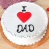 I Love Dad' Pineapple Cake with creamy layers, fresh pineapple goodness, and a heartfelt message for a sweet celebration.