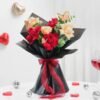 A luxurious bouquet of vibrant blooms, elegantly arranged to symbolize infinite love and everlasting romance, perfect for special occasions.