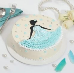 Ocean Bloom Women's Cake – a mesmerizing cake inspired by the serene beauty of the ocean and delicate floral accents.