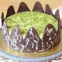 Delicious Pistachio Drizzle Choco Cake with rich chocolate layers, crunchy pistachios, and a smooth pistachio drizzle for a perfect treat.