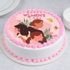 Queen's Women's Day Cake – a luxurious cake adorned with royal accents, symbolizing grace, power, and elegance for Women's Day.