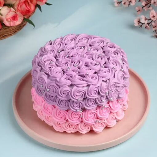 Romantic Rose Garden Cake – a beautifully decorated cake with elegant rose designs, symbolizing love and romance for any celebration.