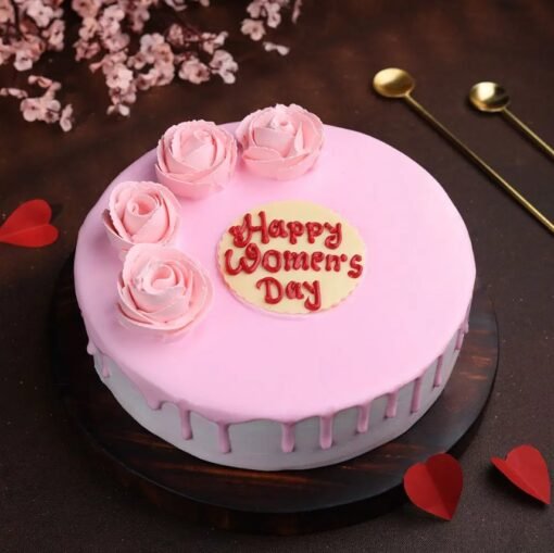 Rose Women's Day Cake with delicate floral designs, symbolizing love, beauty, and empowerment.