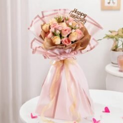 Rosy Bliss Love Bouquet – a beautiful bouquet of vibrant roses, perfect for expressing love and romance.