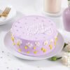 Royal Purple Floral Cake – a luxurious floral-themed cake with vibrant purple hues, perfect for celebrations like birthdays, anniversaries, and Women's Day.