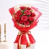 Ruby Romance Rose Blooms – an elegant bouquet of deep red roses, perfect for romantic gestures, anniversaries, and special occasions.