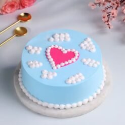 Soft Heart Design Cake – a romantic heart-shaped cake with delicate frosting, ideal for anniversaries, proposals, and heartfelt celebrations.