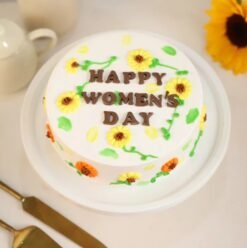 Tranquil Beauty Women's Day Cake – a beautifully crafted cake with soft pastel hues and floral accents, symbolizing serenity and empowerment.