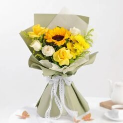 Blooming Grace Bouquet — elegant arrangement of vibrant and pastel flowers, crafted to celebrate love, beauty, and special moments.