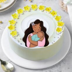 Butterscotch Pure Mother’s Love Cake — beautifully frosted cake with rich butterscotch flavor and a heartfelt Mother’s Day design.