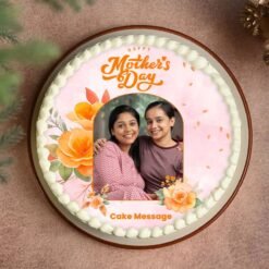 Cherished Moments Mother’s Day Cake — elegant cake with floral accents, pastel tones, and a touching “Cherished Moments” topper for Mom.