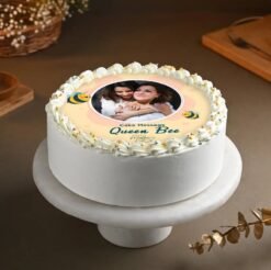 Cherished Moments With Mom Cake — elegant Mother’s Day cake with warm tones and loving message, perfect for celebrating special memories.