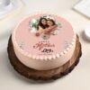 Forever Yours Photo Mom Cake — elegant cake with custom photo topper, floral accents, and “Forever Yours” message for Mother’s Day.