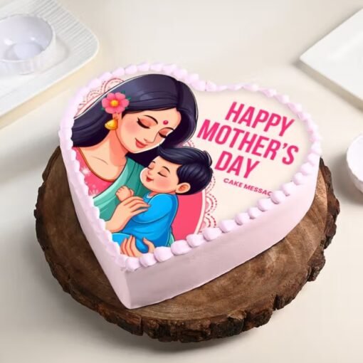 Heartfelt Love Mother’s Day Cake — a cake adorned with delicate designs and a "Heartfelt Love" message, perfect for Mother’s Day celebrations.