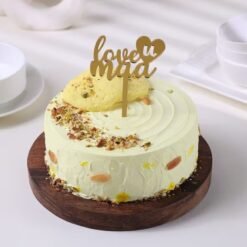 Magic Rasmalai Love You Ma Cake — a cake adorned with creamy rasmalai layers and a sweet 
