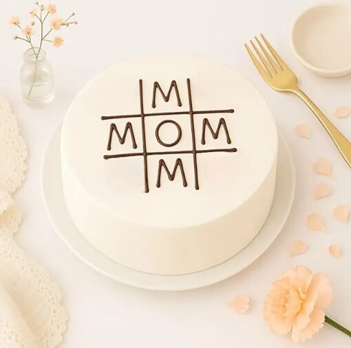 Mom Love Crossword Cake — a customized crossword-themed cake with loving words and a heartfelt Mother’s Day message.