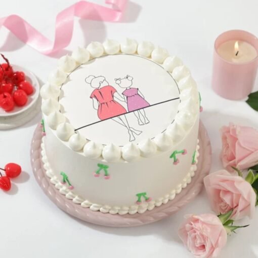 Sweet Mother’s Day Cake — elegant cake decorated with delicate designs and a Mother’s Day message, ideal for celebrating moms.