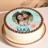 Thankyou Maa Photo Cake — customizable cake with a heartfelt message and a cherished photo, perfect for Mother’s Day.
