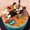 Workout Special Gym Cake — gym-themed cake with dumbbells, kettlebells, and fitness decorations, perfect for fitness celebrations.